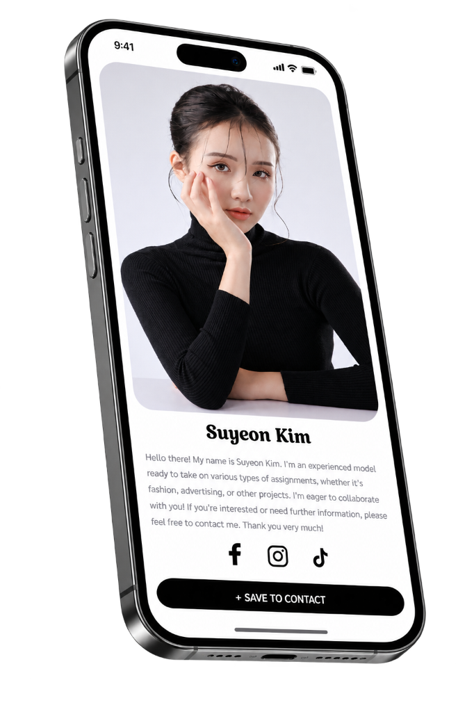 Creative Digital Business Card mockup on iPhone